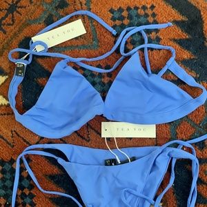 Tea You Cobalt Blue String Bikini Set
